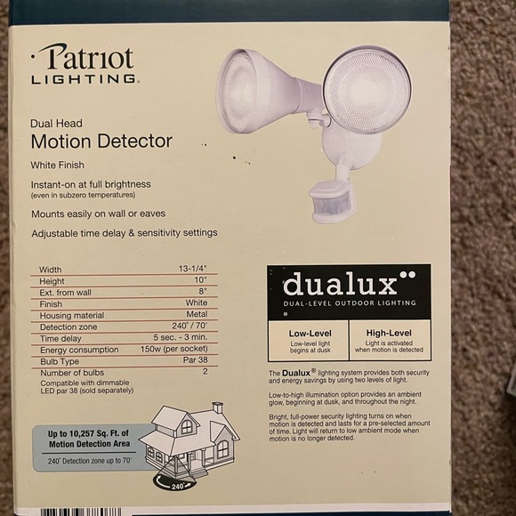 Patriot Lighting Dual Head Motion Detector - Picture 2 of 2